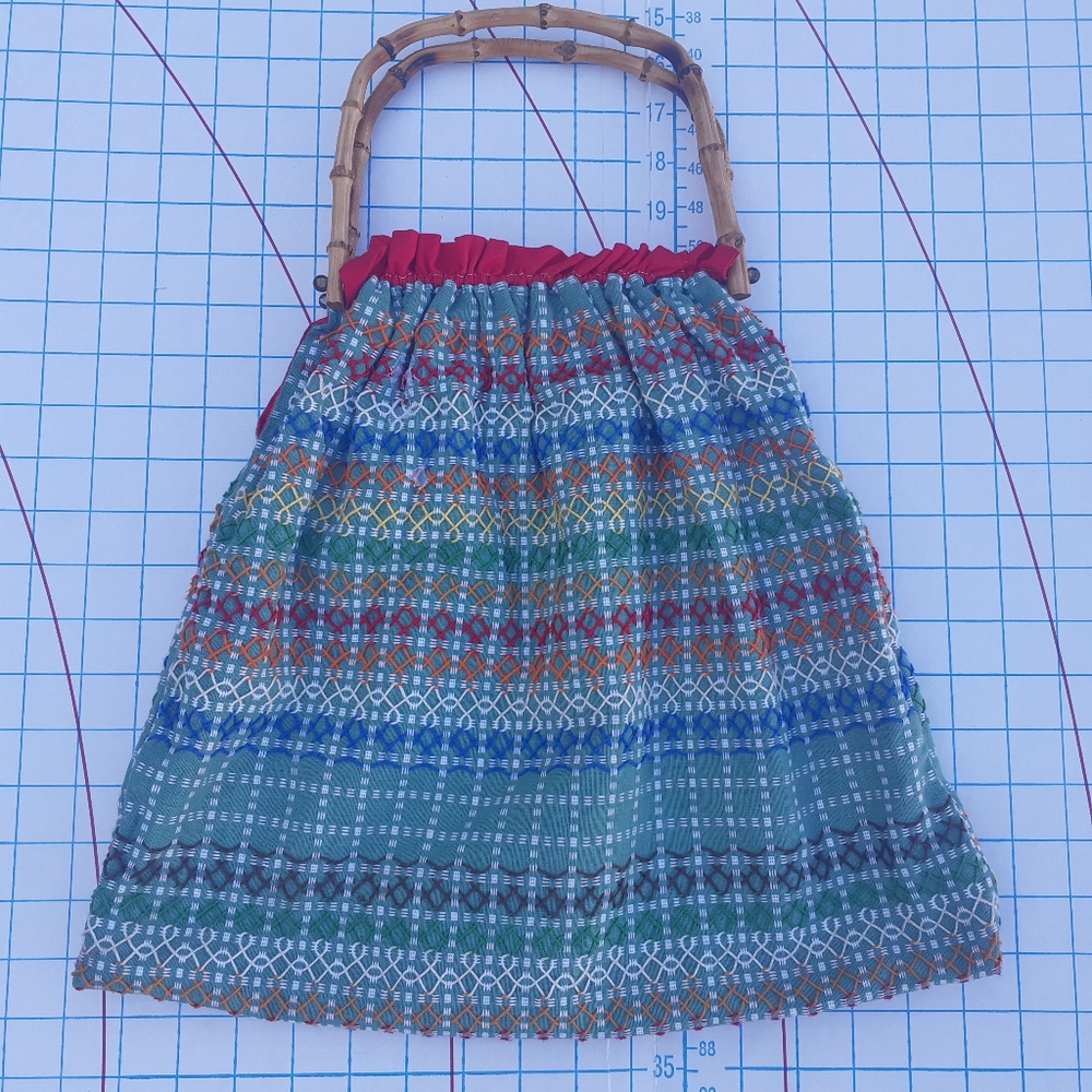Vintage Handmade Embroidered Purse Carpet Bag